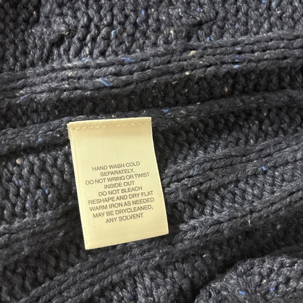 St. Johns Bay Sweater Mens XL Silk Blend Blue Cable Knit Crewneck Pullover NWOT